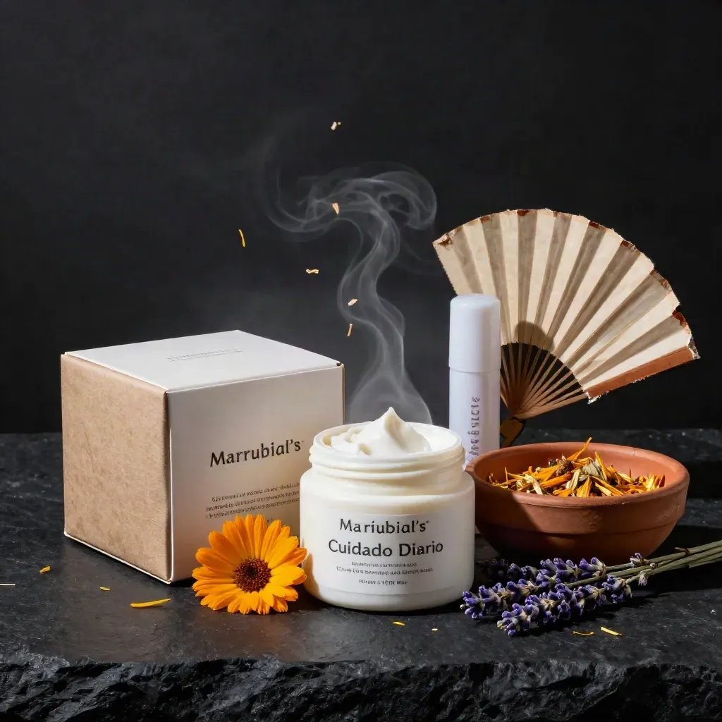 Pack de bienestar diario con infusiones, crema de caléndula, roll-on de lavanda y magnesio en kraft.